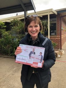 Macedon MP Mary-Anne Thomas at the Romsey polling booth on Saturday.